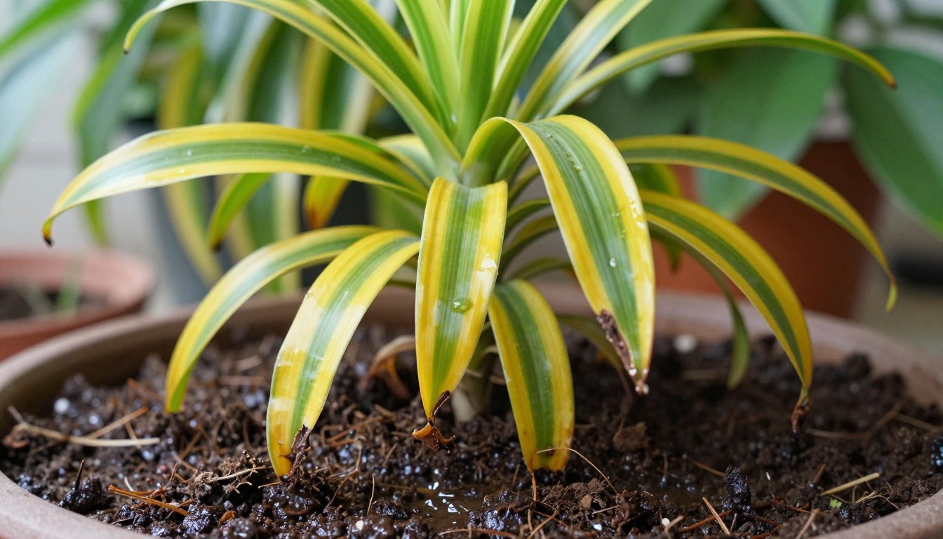 przelana dracena objawy